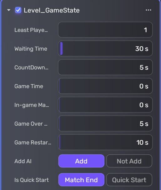 Configure game staet