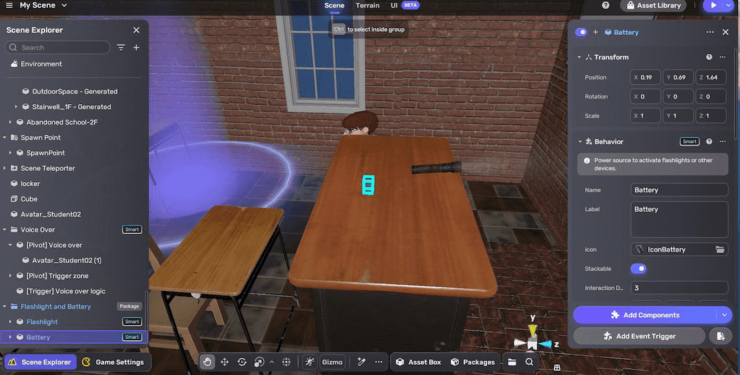 Adjust flashlight and battery