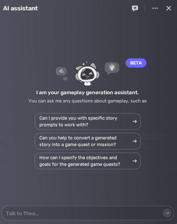 AI Assistant chat window