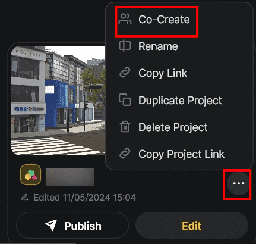 Co-Create selection
