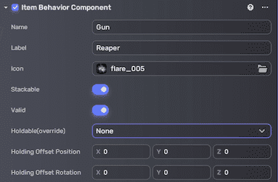 Configure item behavior
