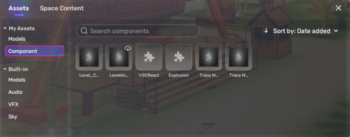 Component at Resource Box