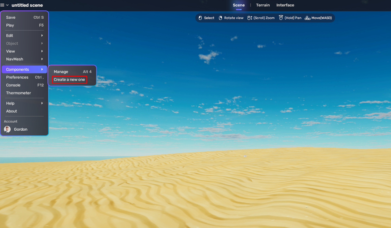 Create new component