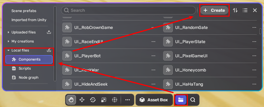 Create new component in local files
