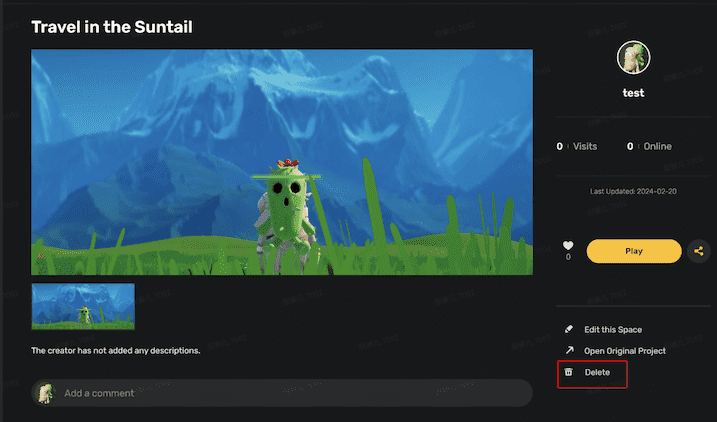 delete published project