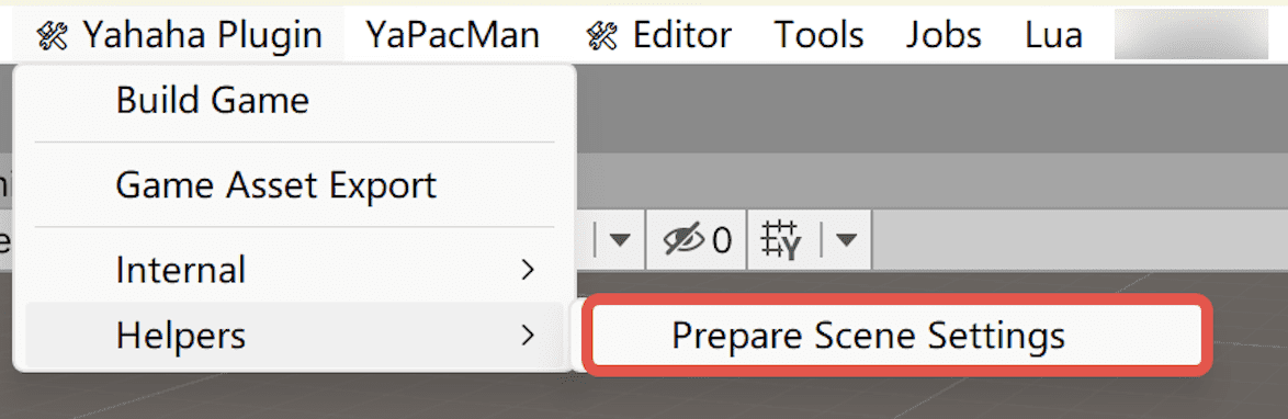 Prepare scene settings