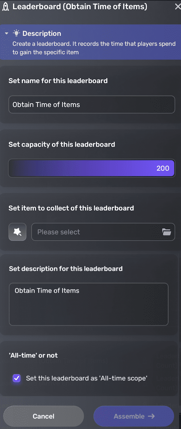 Set up a leaderboard