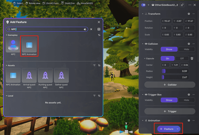 Select NPC animation