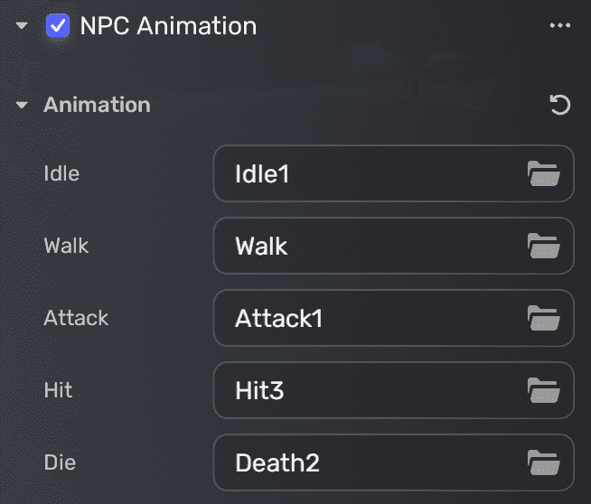 Set NPC animation for monster