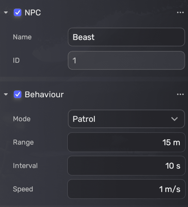 Set NPC behavior for monster