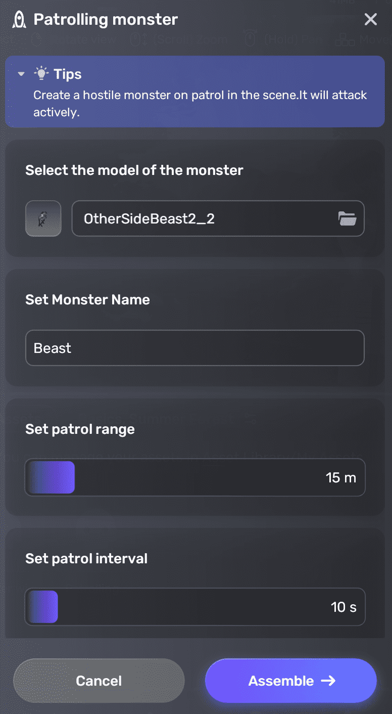 Set patrolling monster