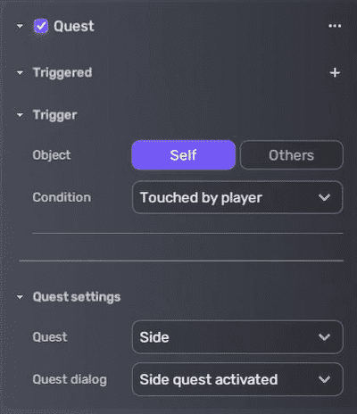 configure new quest component