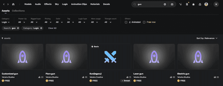 Add weapon from Asset Library