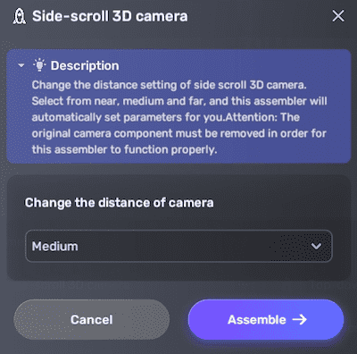 Side-scroll 3D assembler