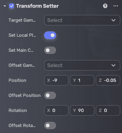 Configure Transform Setter