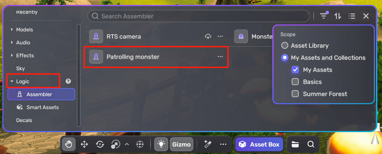 View patrolling monster