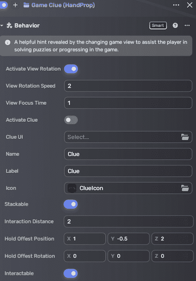 Game clue handprop 1