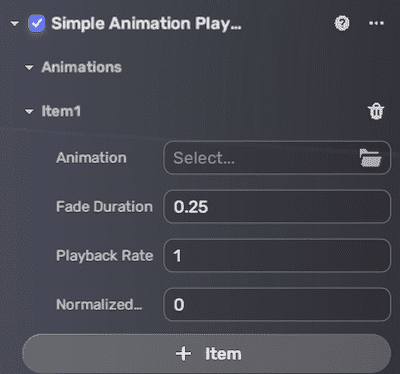 Simple Animation Play Component