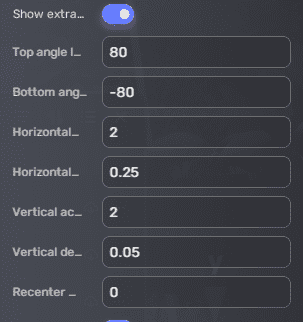 Camera additional rotation settings