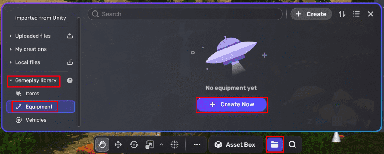 Start creating equipment